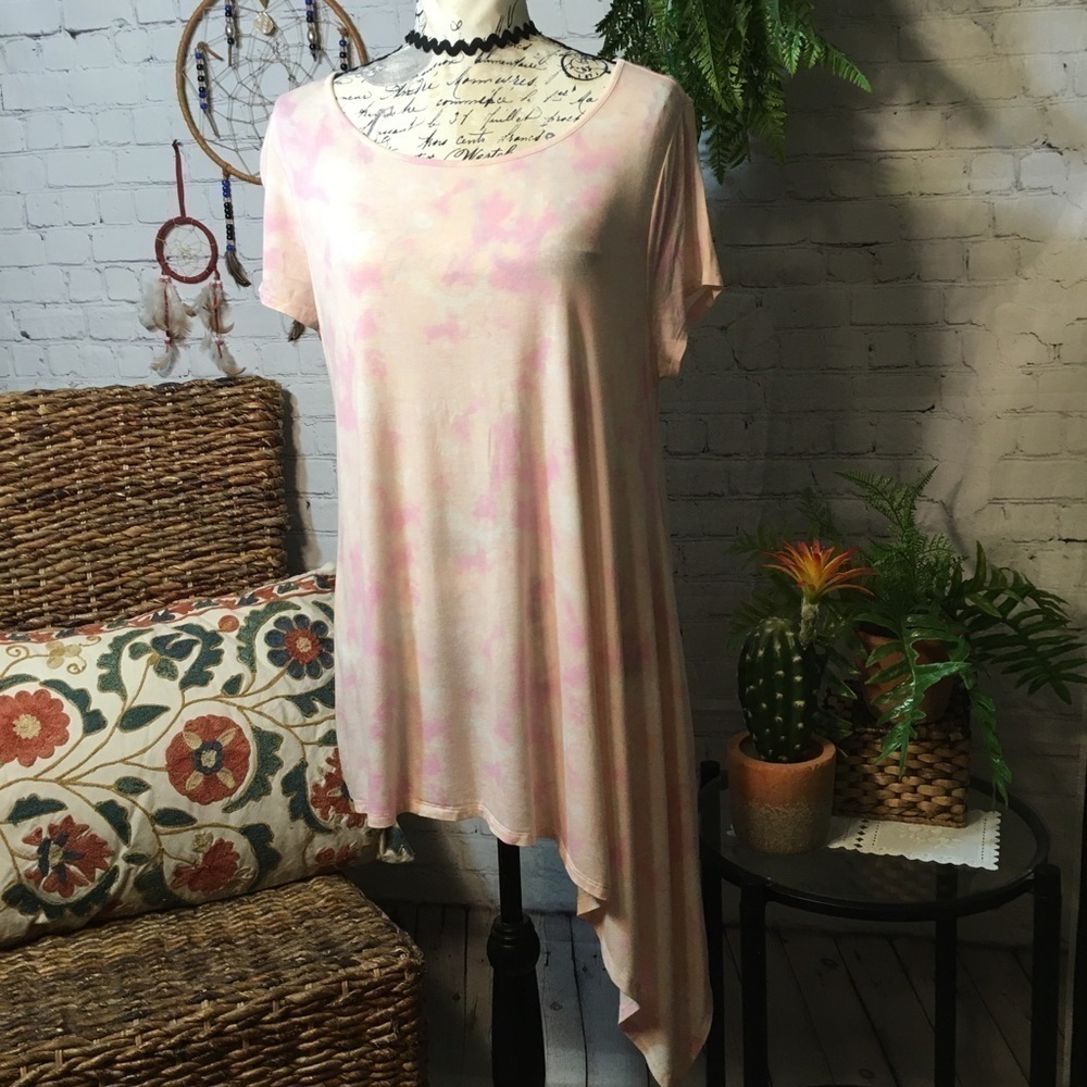 Cato vertical hem short sleeve shirt